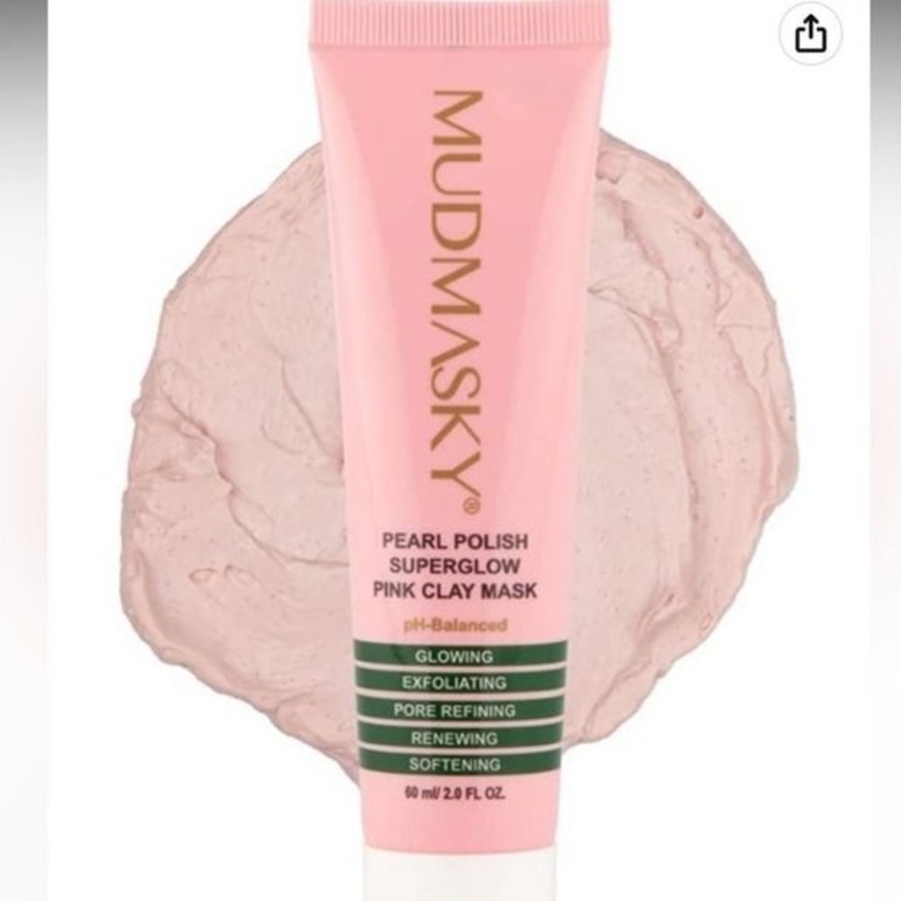 MUDMASKY Pearl Polish Superglow Pink Clay Mask NEW FULL SIZE